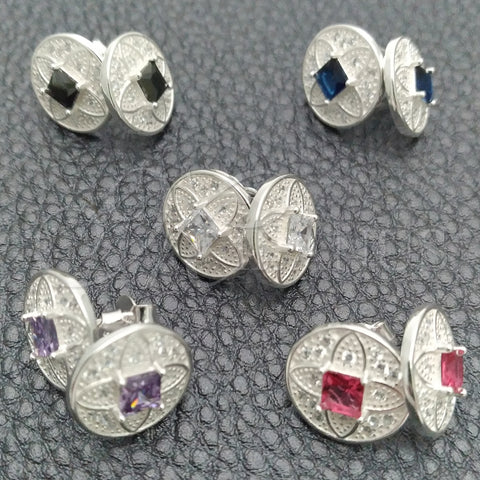 Arete Dormilona 02.398.0006 Plata Rodinada, Diseño de Flor, con Zirconia Cubica Blanca, Pulido, Tono Plateado