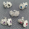 Arete Dormilona 02.398.0007 Plata Rodinada, Diseño de Flor, con Zirconia Cubica Blanca, Pulido, Tono Plateado