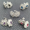 Arete Dormilona 02.398.0007 Plata Rodinada, Diseño de Flor, con Zirconia Cubica Blanca, Pulido, Tono Plateado