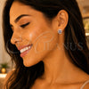 Arete Dormilona 02.398.0008 Plata Rodinada, Diseño de Flor, con Zirconia Cubica Blanca, Pulido, Tono Plateado