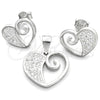 Juego de Arete y Dije de Adulto 10.398.0001 Plata Rodinada, Pulido, Tono Plateado
