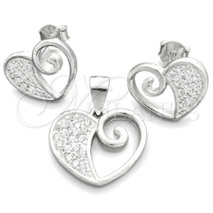 Juego de Arete y Dije de Adulto 10.398.0001 Plata Rodinada, Pulido, Tono Plateado