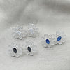 Arete Dormilona 02.398.0010 Plata Rodinada, Diseño de Flor, con Zirconia Cubica Blanca, Pulido, Tono Plateado