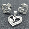 Juego de Arete y Dije de Adulto 10.398.0004 Plata Rodinada, Pulido, Tono Plateado