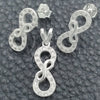 Juego de Arete y Dije de Adulto 10.398.0006 Plata Rodinada, Pulido, Tono Plateado