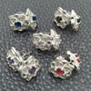 Arete Dormilona 02.398.0016 Plata Rodinada, Diseño de Flor, con Zirconia Cubica Blanca, Pulido, Tono Plateado