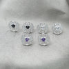 Arete Dormilona 02.398.0017 Plata Rodinada, Diseño de Flor, con Zirconia Cubica Blanca, Pulido, Tono Plateado