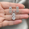 Juego de Arete y Dije de Adulto 10.398.0008 Plata Rodinada, Pulido, Tono Plateado