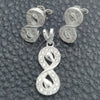 Juego de Arete y Dije de Adulto 10.398.0008 Plata Rodinada, Pulido, Tono Plateado