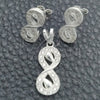 Juego de Arete y Dije de Adulto 10.398.0008 Plata Rodinada, Pulido, Tono Plateado