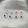 Arete Dormilona 02.398.0018 Plata Rodinada, Diseño de Flor, con Zirconia Cubica Blanca, Pulido, Tono Plateado