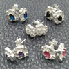 Arete Dormilona 02.398.0019 Plata Rodinada, Diseño de Flor, con Zirconia Cubica Blanca, Pulido, Tono Plateado