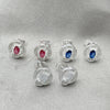 Arete Dormilona 02.398.0021 Plata Rodinada, Diseño de Flor, con Zirconia Cubica Blanca, Pulido, Tono Plateado