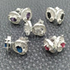 Arete Dormilona 02.398.0021 Plata Rodinada, Diseño de Flor, con Zirconia Cubica Blanca, Pulido, Tono Plateado