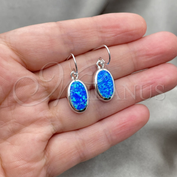 Arete Colgante 02.391.0001 Plata Rodinada, con Opal Bermuda Blue, Pulido, Tono Plateado