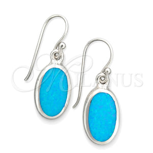 Arete Colgante 02.391.0001 Plata Rodinada, con Opal Bermuda Blue, Pulido, Tono Plateado