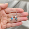 Arete Colgante 02.391.0003 Plata Rodinada, Diseño de Caballo de Mar, con Opal Bermuda Blue, Pulido, Tono Plateado