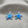 Arete Colgante 02.391.0005 Plata Rodinada, Diseño de Estrella, con Opal Bermuda Blue, Pulido, Tono Plateado