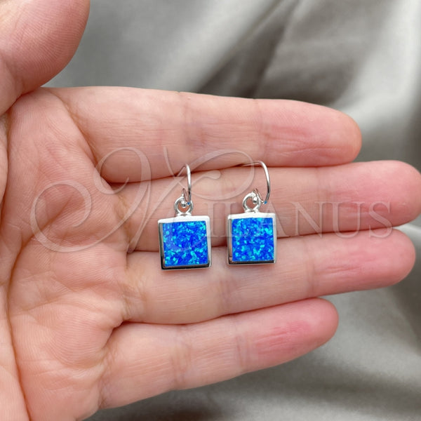 Arete Colgante 02.391.0008 Plata Rodinada, con Opal Bermuda Blue, Pulido, Tono Plateado