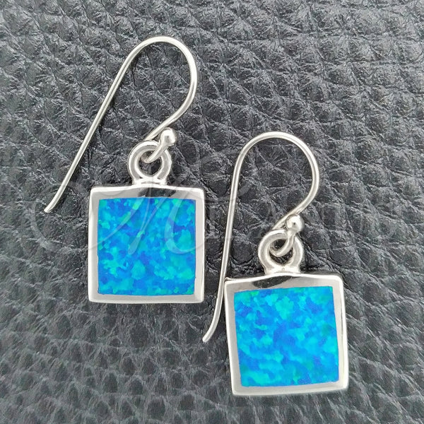Arete Colgante 02.391.0008 Plata Rodinada, con Opal Bermuda Blue, Pulido, Tono Plateado