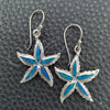 Arete Colgante 02.391.0009 Plata Rodinada, Diseño de Estrella, con Opal Bermuda Blue, Pulido, Tono Plateado