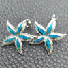Arete Dormilona 02.391.0012 Plata Rodinada, Diseño de Estrella, con Opal Bermuda Blue, Pulido, Tono Plateado