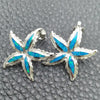 Arete Dormilona 02.391.0012 Plata Rodinada, Diseño de Estrella, con Opal Bermuda Blue, Pulido, Tono Plateado