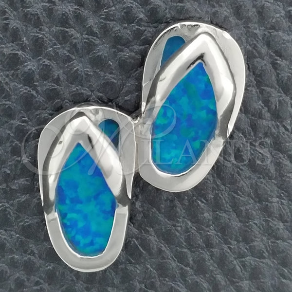 Dije Elegante 05.391.0002 Plata Rodinada, Diseño de Zapato, con Opal Bermuda Blue, Pulido, Tono Plateado