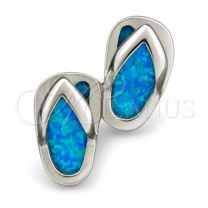 Dije Elegante 05.391.0002 Plata Rodinada, Diseño de Zapato, con Opal Bermuda Blue, Pulido, Tono Plateado