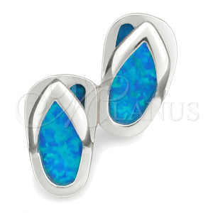 Dije Elegante 05.391.0002 Plata Rodinada, Diseño de Zapato, con Opal Bermuda Blue, Pulido, Tono Plateado