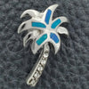 Dije Elegante 05.391.0003 Plata Rodinada, Diseño de Palmera, con Opal Bermuda Blue, Pulido, Tono Plateado