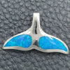 Dije Elegante 05.391.0005 Plata Rodinada, Diseño de Pescado, con Opal Bermuda Blue, Pulido, Tono Plateado