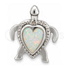 Dije Elegante 05.391.0006.1 Plata Rodinada, Diseño de Tortuga, con Opal Blanca, Pulido, Tono Plateado