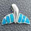 Dije Elegante 05.391.0007 Plata Rodinada, Diseño de Pescado, con Opal Bermuda Blue, Pulido, Tono Plateado