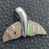 Dije Elegante 05.391.0007.1 Plata Rodinada, Diseño de Pescado, con Opal Rosado, Pulido, Tono Plateado