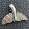 Dije Elegante 05.391.0007.1 Plata Rodinada, Diseño de Pescado, con Opal Rosado, Pulido, Tono Plateado