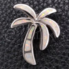 Dije Elegante 05.391.0009.1 Plata Rodinada, Diseño de Palmera, con Opal Blanca, Pulido, Tono Plateado