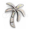 Dije Elegante 05.391.0009.1 Plata Rodinada, Diseño de Palmera, con Opal Blanca, Pulido, Tono Plateado