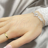 Pulsera Elegante 03.398.0009.07 Plata Rodinada, Diseño de Infinito, con Zirconia Cubica Blanca, Pulido, Tono Plateado (Grosor 02 MM, 7 Pulgadas de Largo)