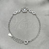 Pulsera Elegante 03.398.0009.07 Plata Rodinada, Diseño de Infinito, con Zirconia Cubica Blanca, Pulido, Tono Plateado (Grosor 02 MM, 7 Pulgadas de Largo)