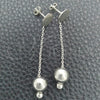 Arete Largo 02.399.0001 Plata Rodinada, Diseño de Bola, Pulido, Tono Plateado