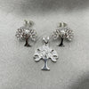Juego de Arete y Dije de Adulto 10.398.0024 Plata Rodinada, Diseño de Ãrbol, Pulido, Tono Plateado