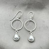 Arete Largo 02.399.0003 Plata Rodinada, Diseño de Gota, Pulido, Tono Plateado