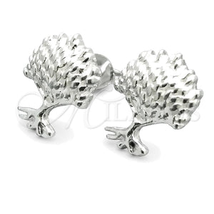 Arete Dormilona 02.399.0009 Plata Rodinada, Diseño de Ãrbol, Pulido, Tono Plateado