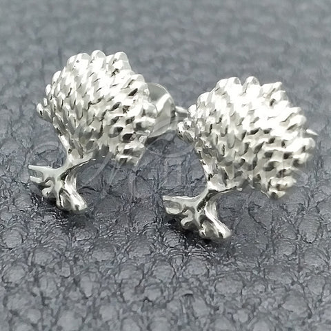 Arete Dormilona 02.399.0009 Plata Rodinada, Diseño de Ãrbol, Pulido, Tono Plateado