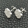 Arete Dormilona 02.399.0010 Plata Rodinada, Diseño de Manos, Pulido, Tono Plateado