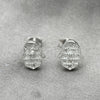 Arete Dormilona 02.399.0010 Plata Rodinada, Diseño de Manos, Pulido, Tono Plateado