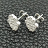 Arete Dormilona 02.399.0010 Plata Rodinada, Diseño de Manos, Pulido, Tono Plateado