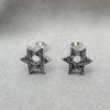 Arete Dormilona 02.399.0011 Plata Rodinada, Diseño de Estrella de Davi, Pulido, Tono Plateado