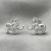 Arete Dormilona 02.399.0012 Plata Rodinada, Diseño de Elefante, Pulido, Tono Plateado